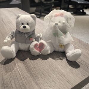 4/$20 TY Beanie Baby We Do Wedding Bear Duo Bride & Groom 2004